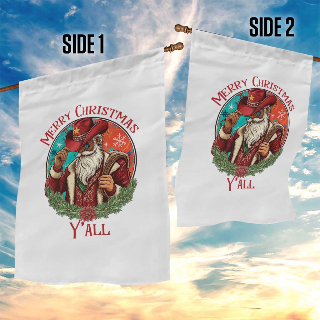 Howdy Santa Merry Christmas Y'all Garden Flag Funny Western Holiday Gift - Wonder Print Shop