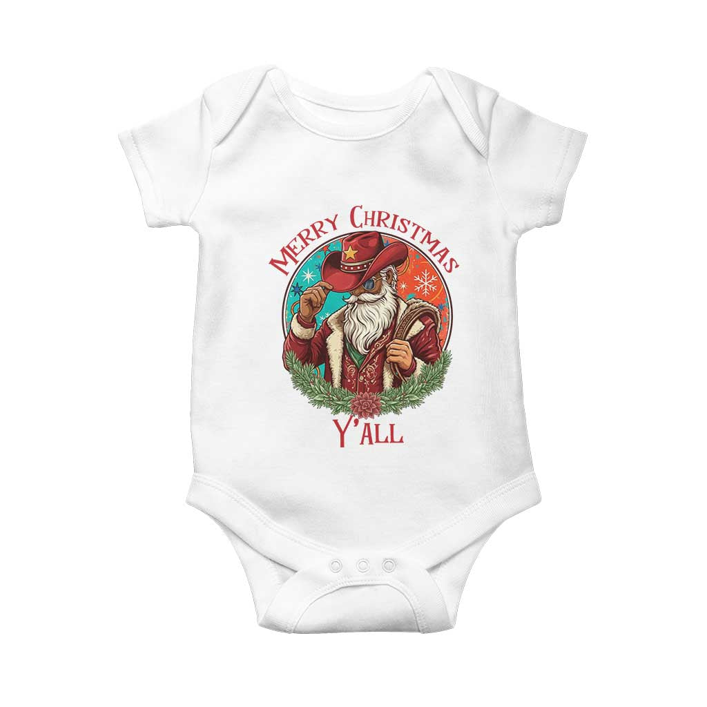 Howdy Santa Merry Christmas Y'all Baby Onesie Funny Western Holiday Gift - Wonder Print Shop