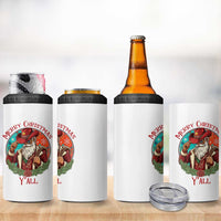 Howdy Santa Merry Christmas Y'all 4 in 1 Can Cooler Tumbler Funny Western Holiday Gift - Wonder Print Shop