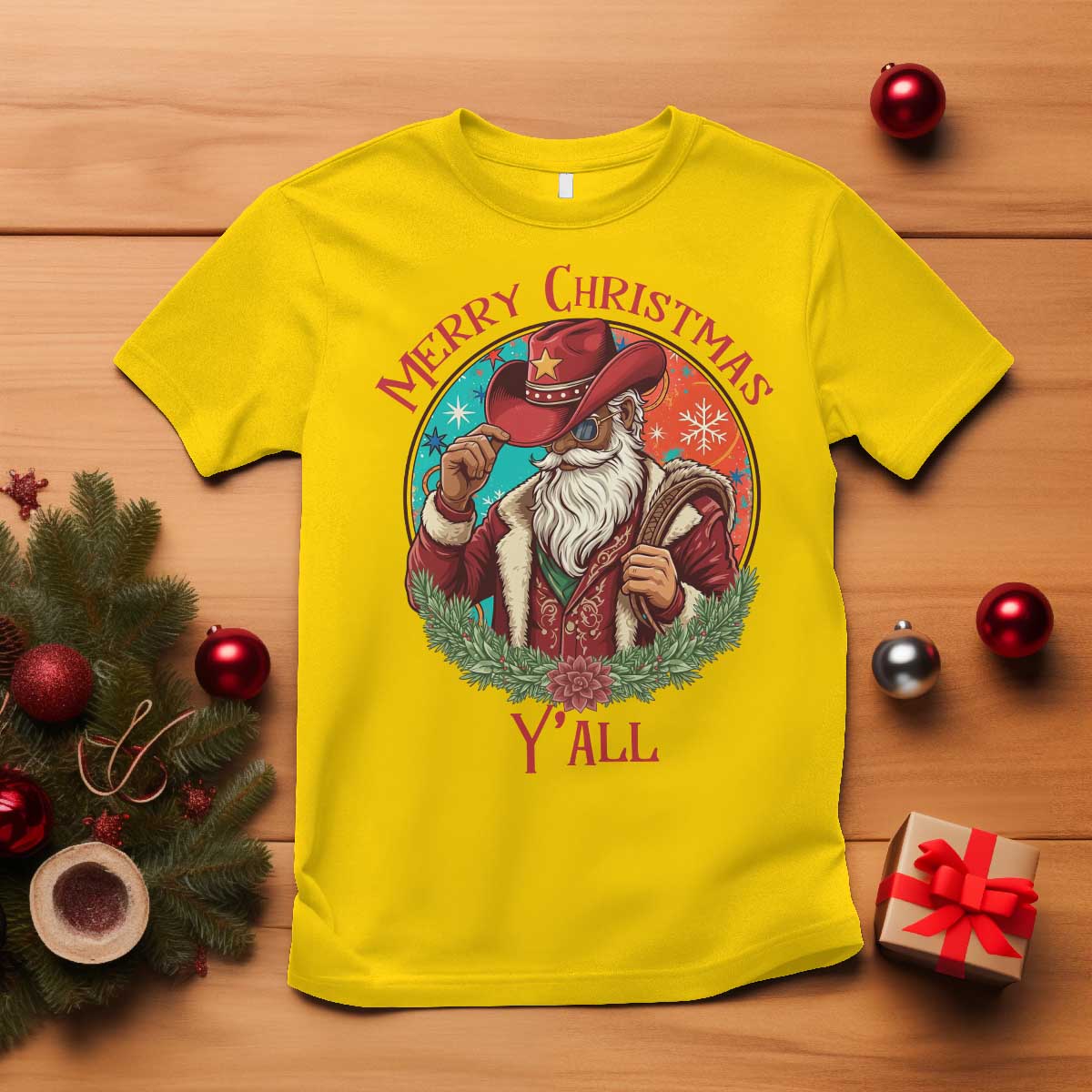 Howdy Santa Merry Christmas Y'all T Shirt Funny Western Holiday Gift - Wonder Print Shop