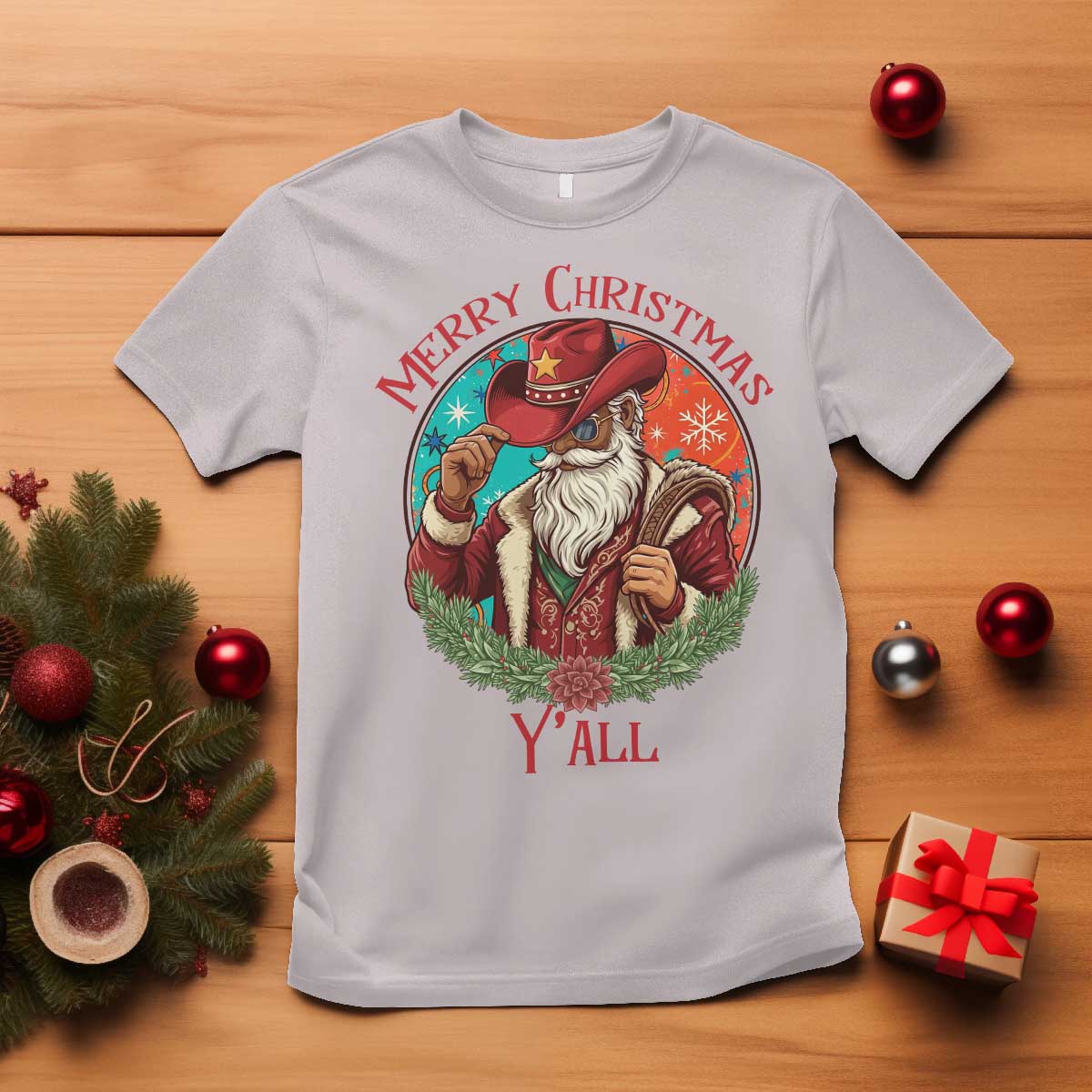 Howdy Santa Merry Christmas Y'all T Shirt Funny Western Holiday Gift - Wonder Print Shop