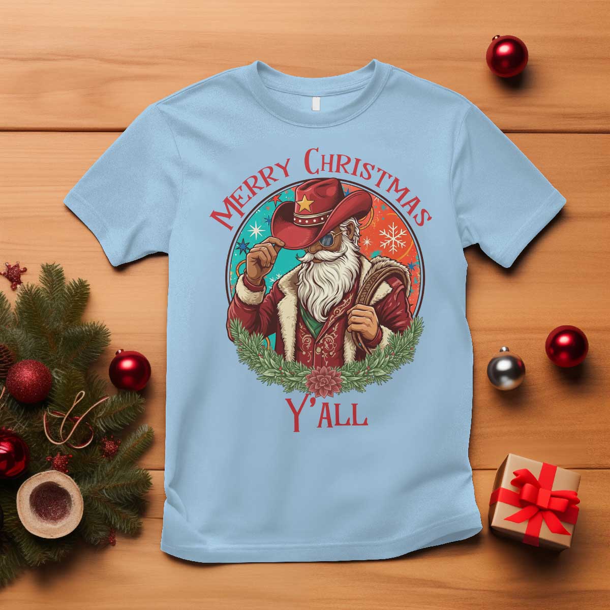 Howdy Santa Merry Christmas Y'all T Shirt Funny Western Holiday Gift - Wonder Print Shop