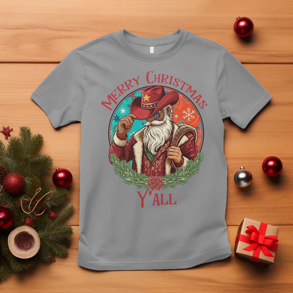 Howdy Santa Merry Christmas Y'all T Shirt Funny Western Holiday Gift - Wonder Print Shop