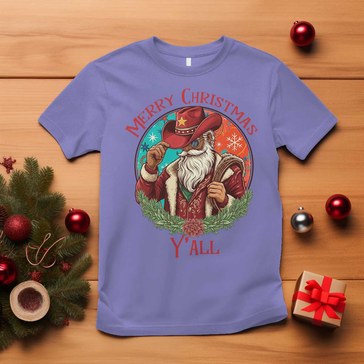 Howdy Santa Merry Christmas Y'all T Shirt Funny Western Holiday Gift - Wonder Print Shop