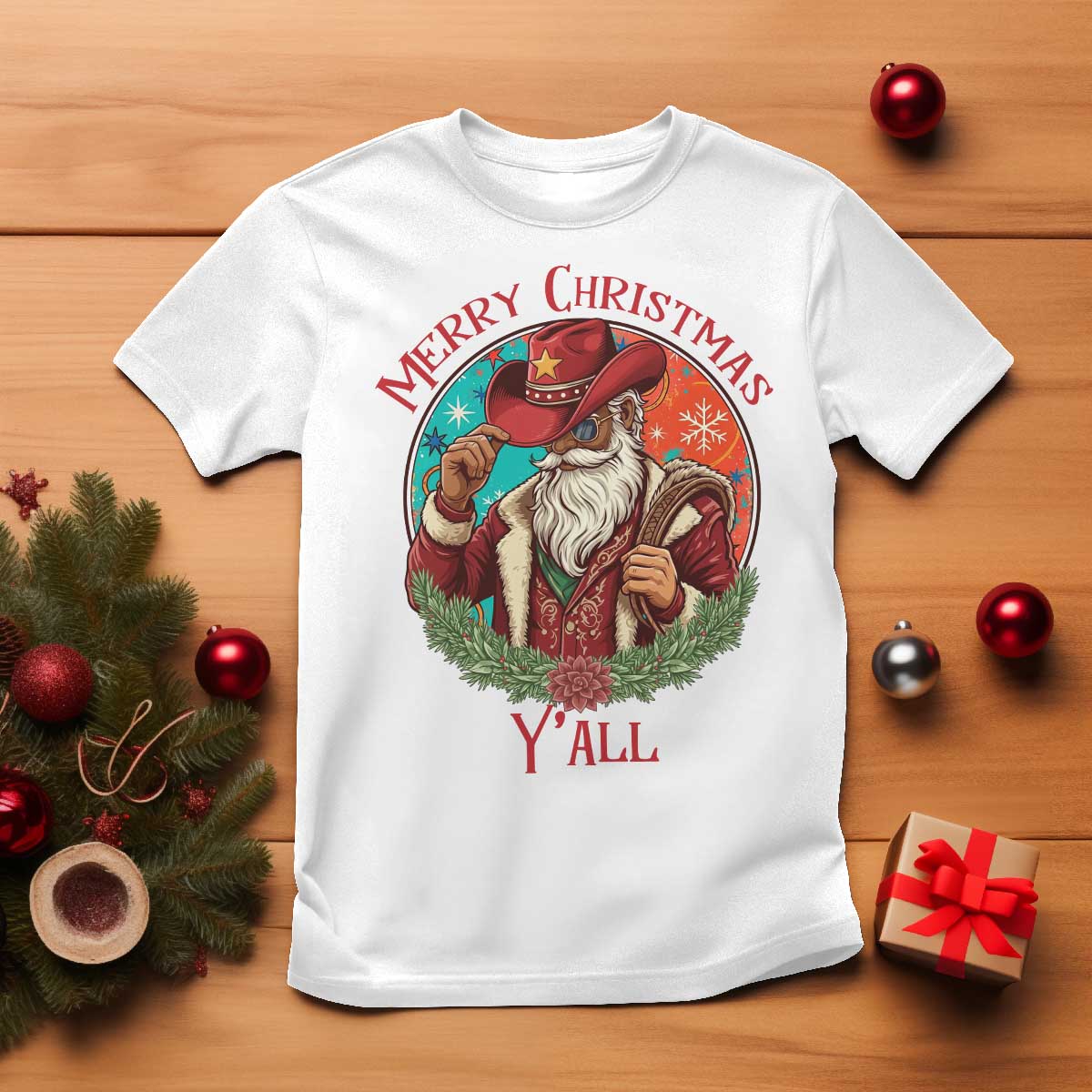 Howdy Santa Merry Christmas Y'all T Shirt Funny Western Holiday Gift - Wonder Print Shop