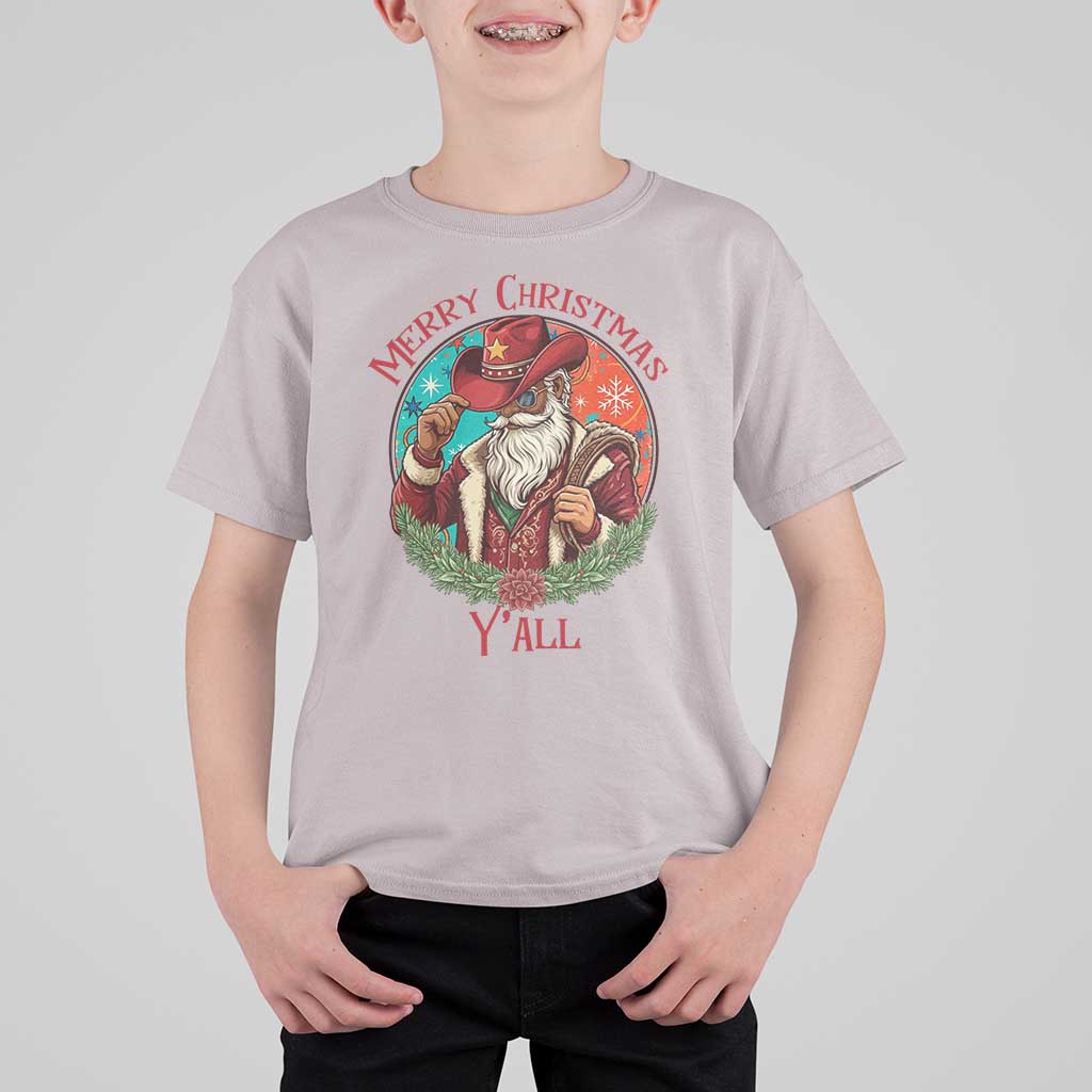 Howdy Santa Merry Christmas Y'all T Shirt For Kid Funny Western Holiday Gift - Wonder Print Shop