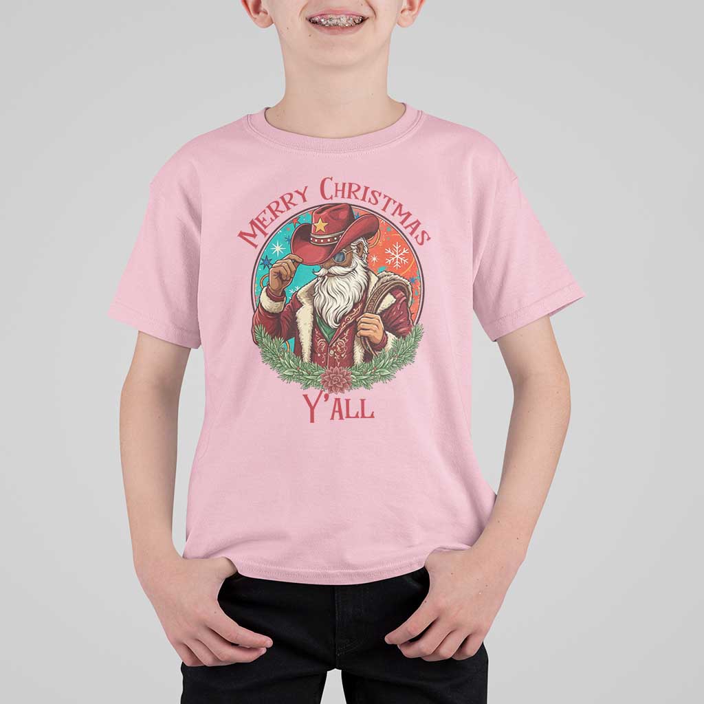 Howdy Santa Merry Christmas Y'all T Shirt For Kid Funny Western Holiday Gift - Wonder Print Shop