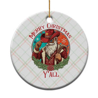Howdy Santa Merry Christmas Y'all Ceramic Ornament Funny Western Holiday Gift - Wonder Print Shop