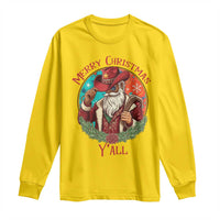 Howdy Santa Merry Christmas Y'all Long Sleeve Shirt Funny Western Holiday Gift - Wonder Print Shop