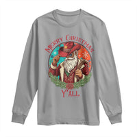 Howdy Santa Merry Christmas Y'all Long Sleeve Shirt Funny Western Holiday Gift - Wonder Print Shop