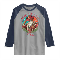 Howdy Santa Merry Christmas Y'all Raglan Shirt Funny Western Holiday Gift - Wonder Print Shop