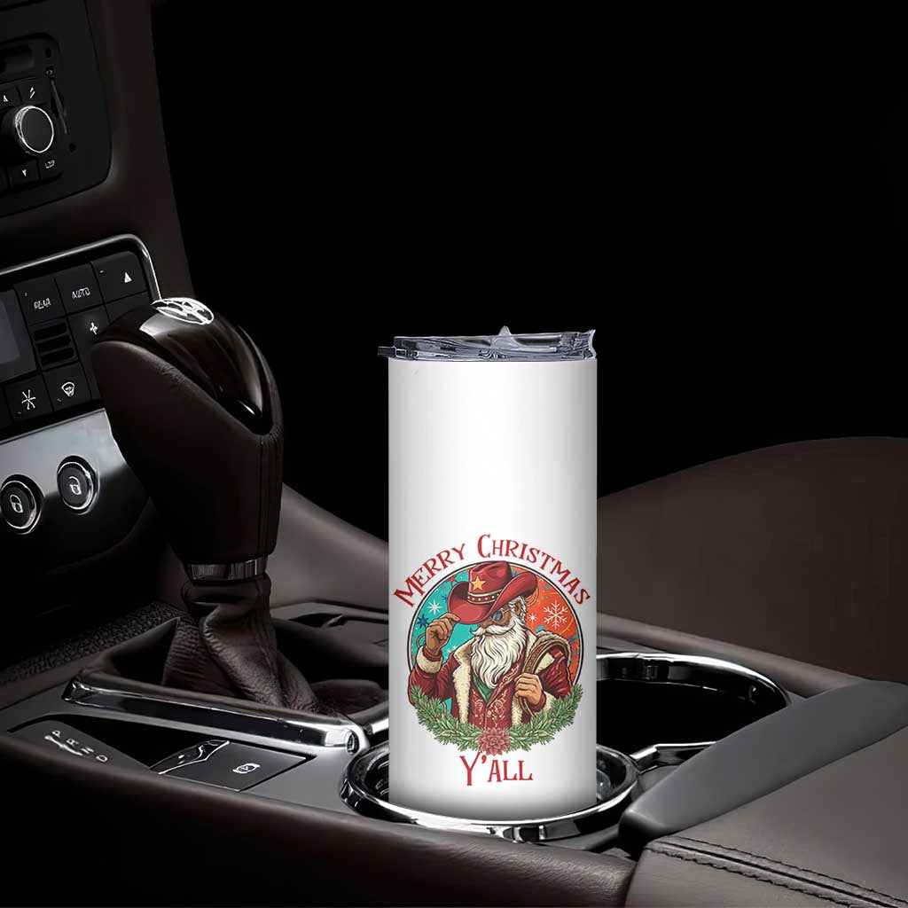 Howdy Santa Merry Christmas Y'all Skinny Tumbler Funny Western Holiday Gift - Wonder Print Shop
