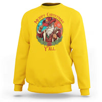 Howdy Santa Merry Christmas Y'all Sweatshirt Funny Western Holiday Gift - Wonder Print Shop