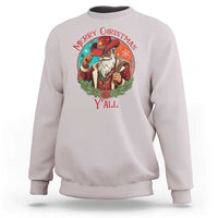 Howdy Santa Merry Christmas Y'all Sweatshirt Funny Western Holiday Gift - Wonder Print Shop