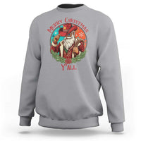 Howdy Santa Merry Christmas Y'all Sweatshirt Funny Western Holiday Gift - Wonder Print Shop
