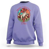 Howdy Santa Merry Christmas Y'all Sweatshirt Funny Western Holiday Gift - Wonder Print Shop
