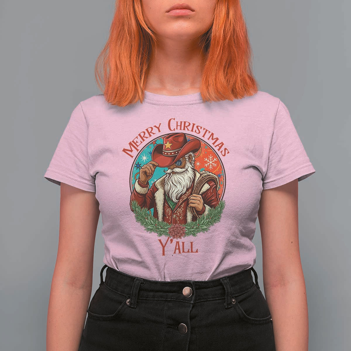 Howdy Santa Merry Christmas Y'all T Shirt For Women Funny Western Holiday Gift - Wonder Print Shop