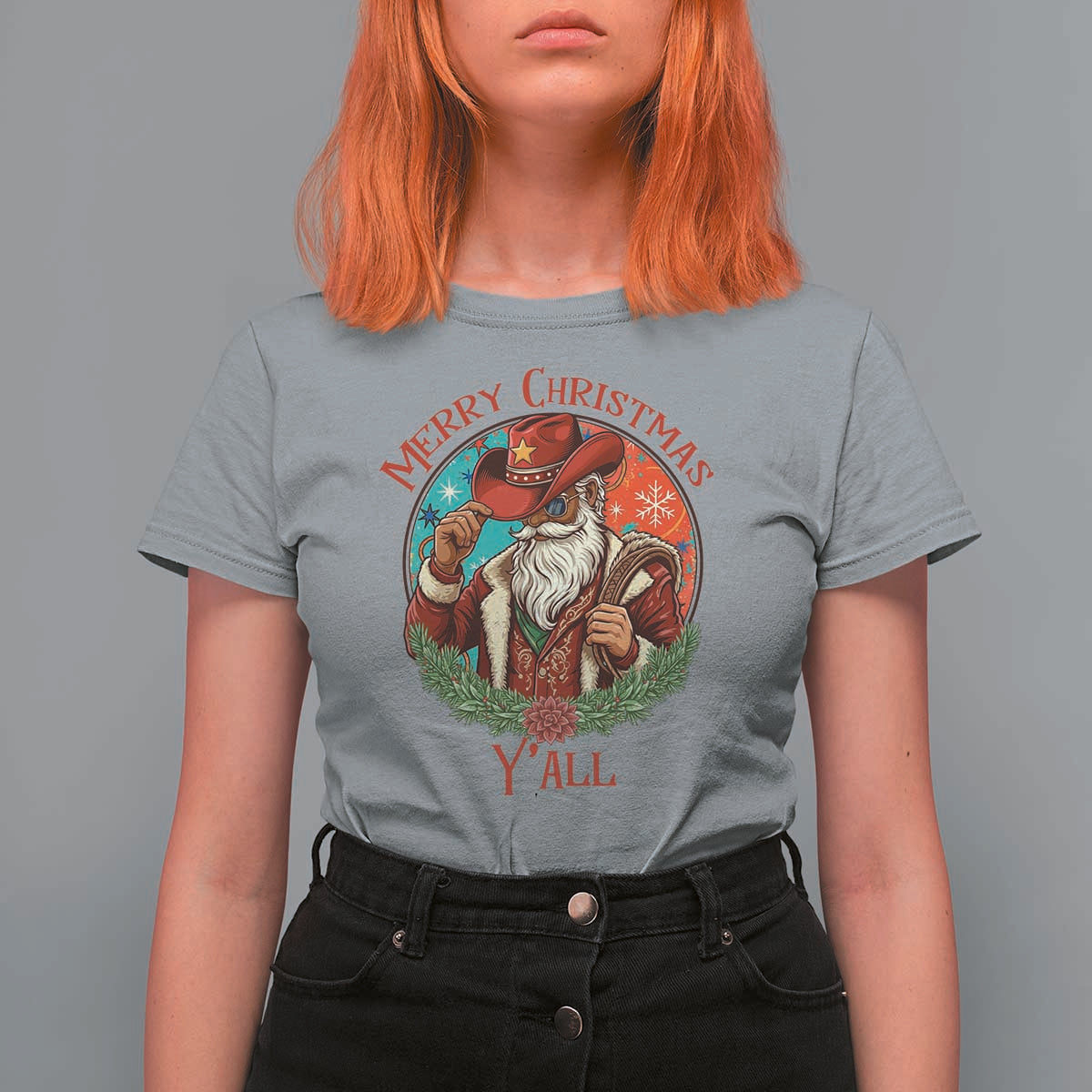 Howdy Santa Merry Christmas Y'all T Shirt For Women Funny Western Holiday Gift - Wonder Print Shop