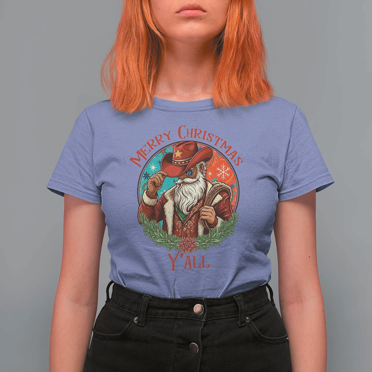 Howdy Santa Merry Christmas Y'all T Shirt For Women Funny Western Holiday Gift - Wonder Print Shop