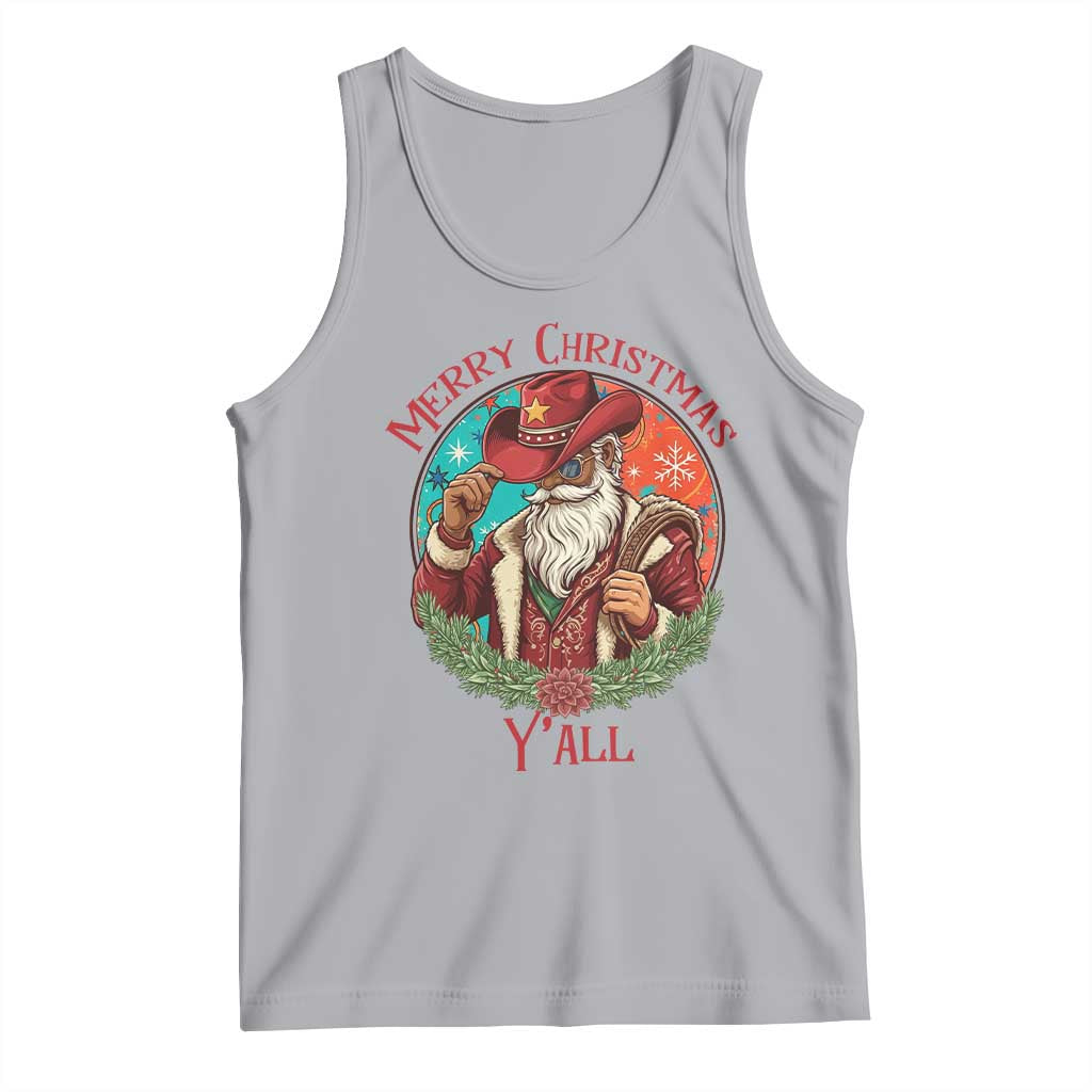 Howdy Santa Merry Christmas Y'all Tank Top Funny Western Holiday Gift - Wonder Print Shop