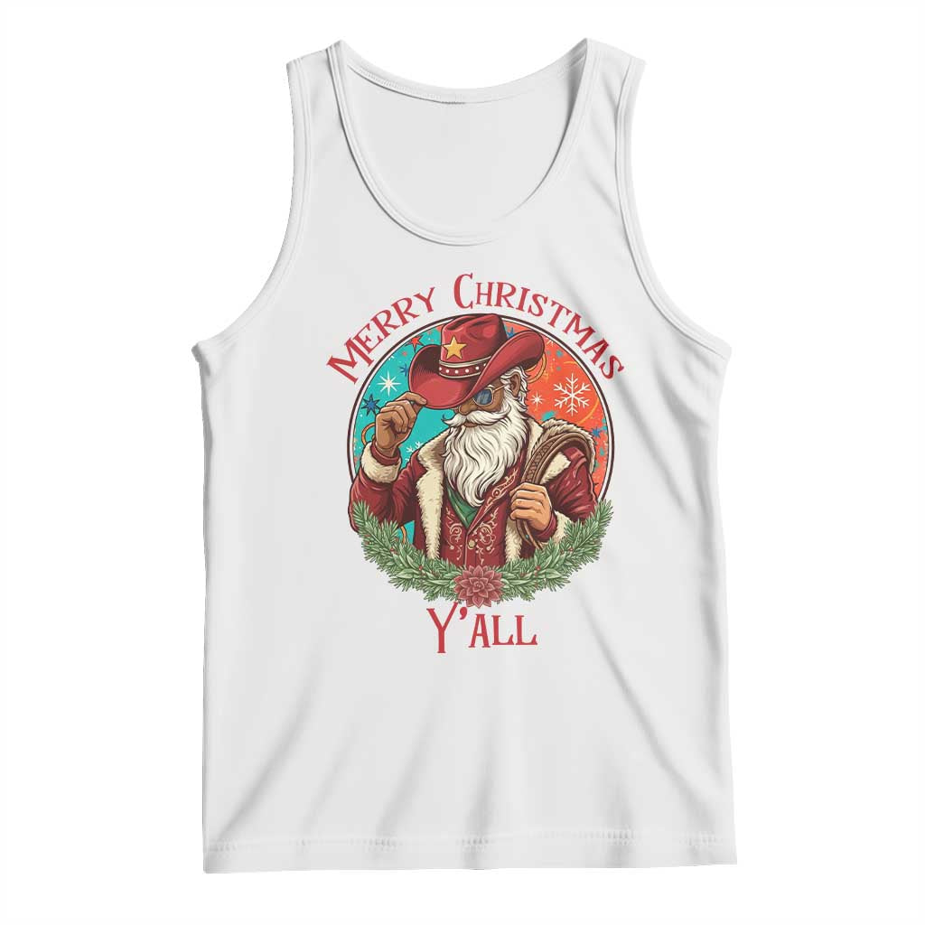 Howdy Santa Merry Christmas Y'all Tank Top Funny Western Holiday Gift - Wonder Print Shop