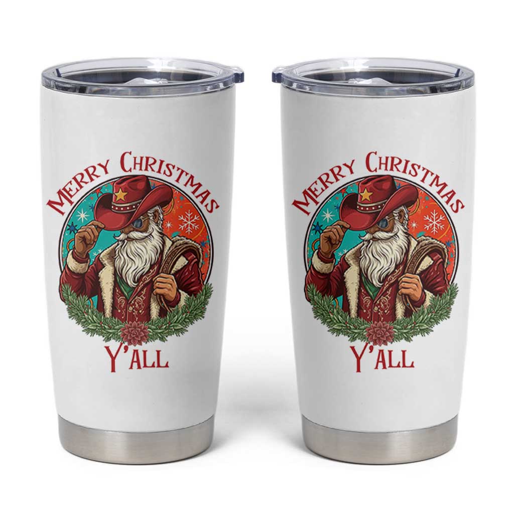 Howdy Santa Merry Christmas Y'all Tumbler Cup Funny Western Holiday Gift - Wonder Print Shop
