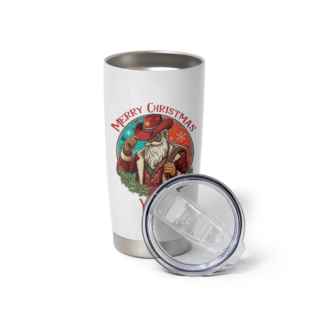 Howdy Santa Merry Christmas Y'all Tumbler Cup Funny Western Holiday Gift - Wonder Print Shop