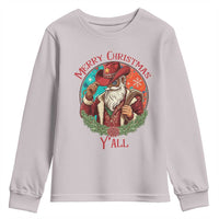 Howdy Santa Merry Christmas Y'all Youth Sweatshirt Funny Western Holiday Gift - Wonder Print Shop