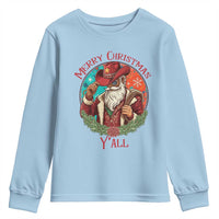 Howdy Santa Merry Christmas Y'all Youth Sweatshirt Funny Western Holiday Gift - Wonder Print Shop