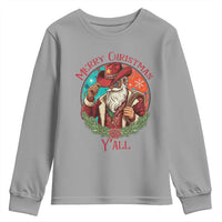 Howdy Santa Merry Christmas Y'all Youth Sweatshirt Funny Western Holiday Gift - Wonder Print Shop