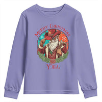 Howdy Santa Merry Christmas Y'all Youth Sweatshirt Funny Western Holiday Gift - Wonder Print Shop