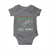 All I Want For Christmas Is Bull Riding Baby Onesie Skeleton Cowboy Ugly Sweater Gift - Wonder Print Shop