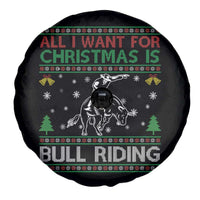 Western Bull Riding All I Want For Christmas Ugly Sweater Gift Spare Tire Cover - Wonder Print Shop