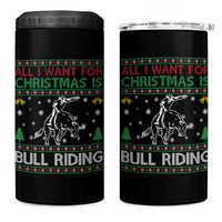 Western Bull Riding All I Want For Christmas Ugly Sweater Gift 4 in 1 Can Cooler Tumbler - Wonder Print Shop