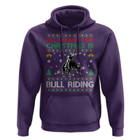Western Bull Riding All I Want For Christmas Ugly Sweater Gift Hoodie - Wonder Print Shop