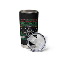 Western Bull Riding All I Want For Christmas Ugly Sweater Gift Tumbler Cup - Wonder Print Shop