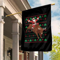Funny Black Santa Riding Bull Garden Flag Ugly Christmas Sweater Gift - Wonder Print Shop