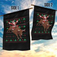 Funny Black Santa Riding Bull Garden Flag Ugly Christmas Sweater Gift - Wonder Print Shop