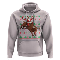 Funny Black Santa Riding Bull Hoodie Ugly Christmas Sweater Gift - Wonder Print Shop