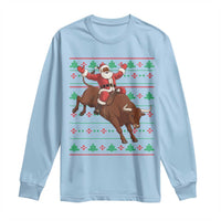 Funny Black Santa Riding Bull Long Sleeve Shirt Ugly Christmas Sweater Gift - Wonder Print Shop