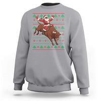 Funny Black Santa Riding Bull Sweatshirt Ugly Christmas Sweater Gift - Wonder Print Shop