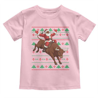 Funny Black Santa Riding Bull Toddler T Shirt Ugly Christmas Sweater Gift - Wonder Print Shop