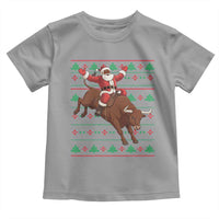 Funny Black Santa Riding Bull Toddler T Shirt Ugly Christmas Sweater Gift - Wonder Print Shop