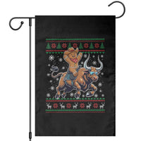 Funny Gingerbread Man Riding Bull Garden Flag Cowboy Western Rodeo Christmas Gift - Wonder Print Shop