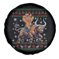 Funny Gingerbread Man Riding Bull Spare Tire Cover Cowboy Western Rodeo Christmas Gift - Wonder Print Shop