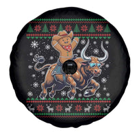 Funny Gingerbread Man Riding Bull Spare Tire Cover Cowboy Western Rodeo Christmas Gift - Wonder Print Shop