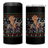 Funny Gingerbread Man Riding Bull 4 in 1 Can Cooler Tumbler Cowboy Western Rodeo Christmas Gift - Wonder Print Shop