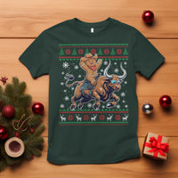 Funny Gingerbread Man Riding Bull T Shirt Cowboy Western Rodeo Christmas Gift - Wonder Print Shop