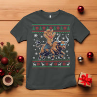 Funny Gingerbread Man Riding Bull T Shirt Cowboy Western Rodeo Christmas Gift - Wonder Print Shop