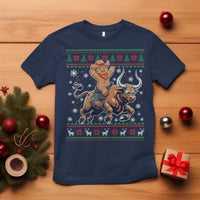 Funny Gingerbread Man Riding Bull T Shirt Cowboy Western Rodeo Christmas Gift - Wonder Print Shop